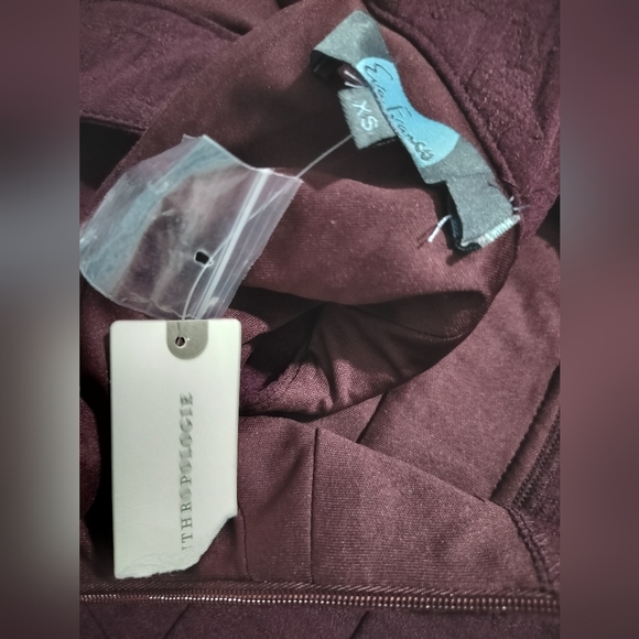 New Anthropologie Jumpsuit Eva Franco textured mock neck plum color size XS - Picture 16 of 17